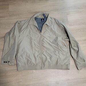 Chaps Bomber Jacket Harrington Dad's Coat Plaid Lined Full Zip Retro 90s XXLT